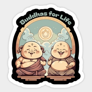 Buddhas for Life Shirt - Brotherhood Bond Tee - Spiritual Companionship Apparel - Unique Gift for Brothers and Friends Sticker